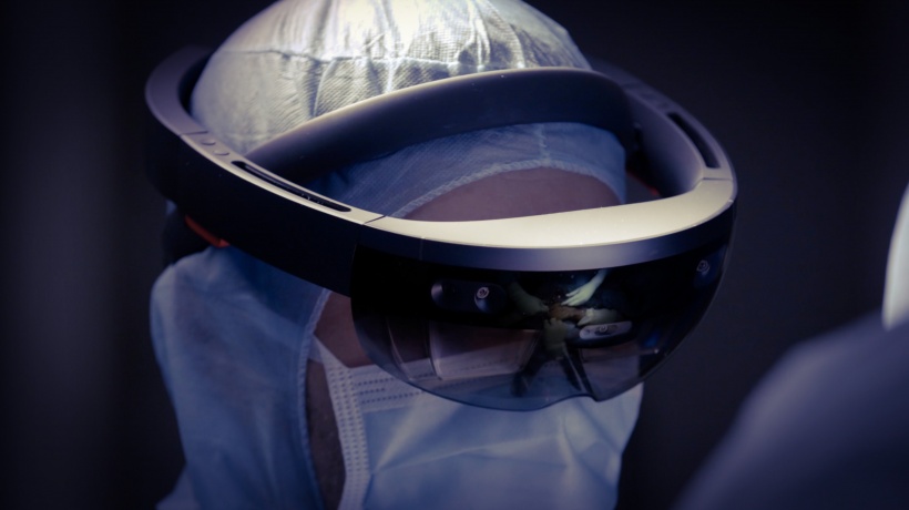 The HoloLens holographic computer from Microsoft was used during surgery.